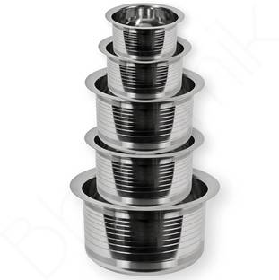 LEOSXA 5 Stainless Steel Tope Set, Serving And Cooking Dinner Set, Cooking Patila, Cookware Set