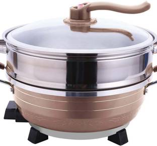 Ever Mall 2 In 1 Electric Cooker Frying Pan Steamer Non Stick Hotpot For Kitchen Non-Stick Coated Cookware Set