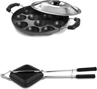 HM EVOTEK Litti Maker | Appe Stand | Dishwasher Safe, Non Electric Grill Sandwich Maker K5 0 W Pop Up Toaster