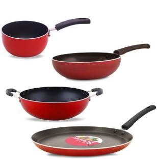 NAVRANG NONSTICK 4 PCS COMBO (TAWA, KADAI, SAUCE PAN, FRYPAN) Non-Stick Coated Cookware Set