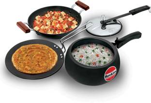 Hawkins Triniti Kitchen Set - Pressure Cooker, Kadhai, Tava Combo (PCWSET1) Cookware Set