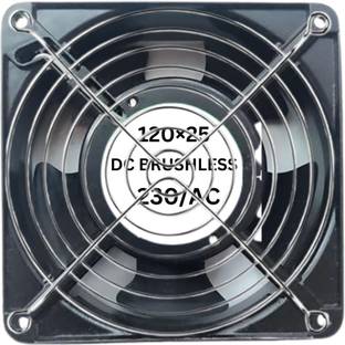 Enormity 12025mm 230V DC Brushless Metal Fan With Grill Square-Industrial Cooling Fan Cooler