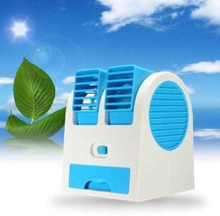 ASDecor Portable Dual Blade less Small Air Conditioner Water Air USB Fan Cooling Fan All in one Cooler