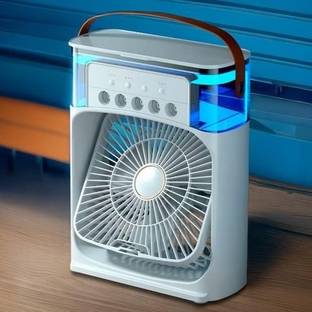 Kanvika Portable Mist Fan with 600ml Tank | 3 Speed Modes | USB Rechargeable | LED Light Cooling Fan All in one Cooler
