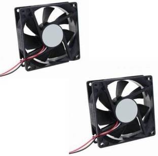 TechSupreme DC FAN - 80X80X25MM (12V) Pack of 2 for PC Case, CPU Cooler Cooler