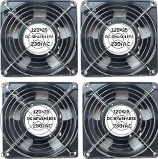 Enormity 4pc 12025mm 230V DC Brushless Metal Fan With Grill Square-Industrial Cooling Fan Fan with Heat Sinks All in one Cooler