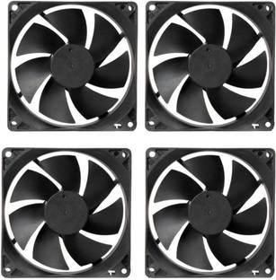 TechSupreme PACK OF 4 DC 12V Cooling Fan for PC Case 80X80X25MM Cabinet Fan 3.5-Inch Square Cooling Fan All in one Cooler