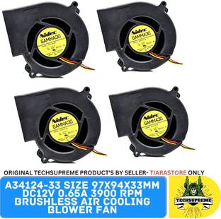 TechSupreme 12 Volt Blower Fan Size 97X94X33mm DC12V 0.65A 3900 RPM Brushless Air Cooling Cooling Fan All in one Cooler