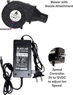 Black Air 97mm x33mm 5800RPM DC BLOWER FAN for Wood Stove with Speed Controller Cooling Fan Cabinet Cooler