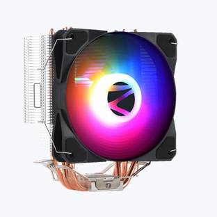ZEBRONICS Zeb-FC430A Single Tower Cooler 4 Pin PWM Fan 120mm RGB Fan 4 Copper Heat Pipes Fan with Heat Sinks & Pipes Processor Cooler