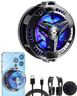 PAPLAJ ENTERPRISES Mobile Cooler, Semiconductor Technology Phone Cooler for iPhone 12/13/14/15/16 1 Fan Ergonomic Cooling Pad