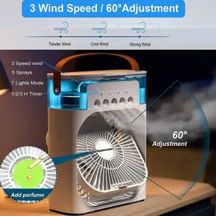 Kartmuch Portable Humidifier Air Cooler Mist Fan Mini Cooler for Home 1 Fan Cooling Pad