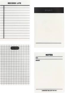 mil9us Transparent Lined & Grid Sticky Notes,Translucent Sheets for Study,Home & Office 200 Sheets (Waterproof & Durable), 1 Colors