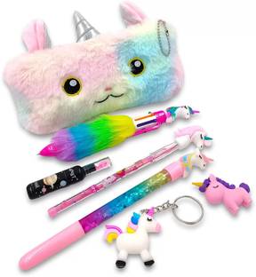 mum care UNICORN Staionery Set Combo of 7pcs, Unicorn Stationery Set for Kids 5 mm Stationary set