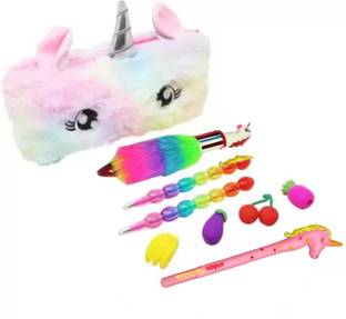 Urban Festivities Unicorn Pencil Box for Girls Combo of 6 Pcs | Unicorn pencil boxes 30 mm Pouch