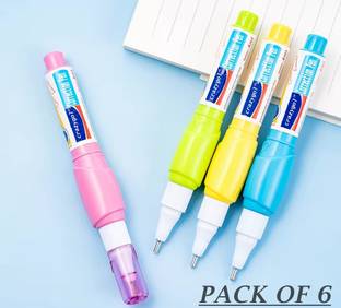 CRAZYGOL Whitener Fast Drying Multi Purpose Quick Dry Pen Tape White Correction Pen 6 ml 6 mm Correction Pen