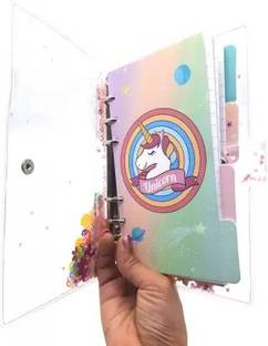 Rockjon 1 5 mm Glitter Regular Diary Ruled 60 design Pages (Multi color)
