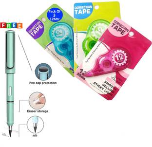 Monero 12 Mtr Long,Mistake Clear 5 mm correction tape Writable, Non-Toxic Excellent Coverage