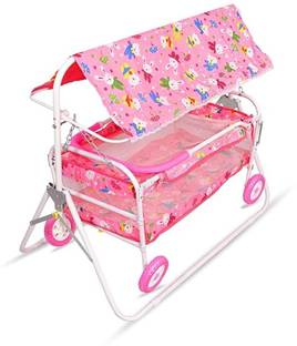 CHUNKY'S Foldable Attractive Cradle with Swing, Jhula Palna for New Born Babies Foldable Jogging Stroller