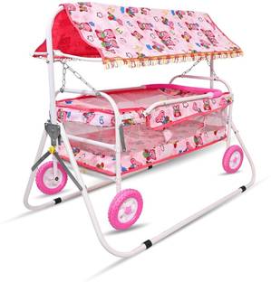 CHUNKY'S Beautiful Attractive Cradle with Swing, Jhula Palna for New Born Babies Foldable Jogging Stroller