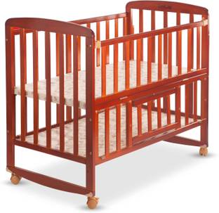 LuvLap C-50 Baby Wooden Cot with Mosquito Net (without Mattress), EN Certified, Cot