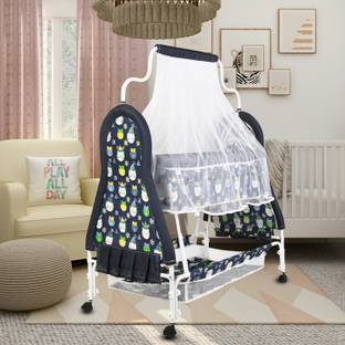 CREW4 Cradle for kids cradle for baby boy and girl Cradle With Swing & Mosquito Net