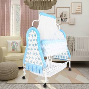 CREW4 Cradle for kids cradle for baby boy and girl Cradle With Swing & Mosquito Net