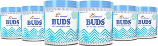Dr. Morepen BUDS Cotton Ear Buds 100 Pcs Pack of 6, 100% Pure Cotton Swabs
