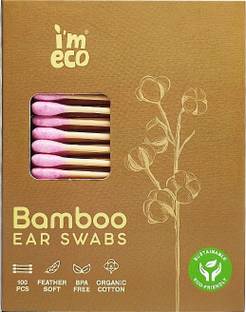 i'm eco Bamboo Ear Swabs | 100 Bamboo Swabs | Ultra-soft & Premium Quality