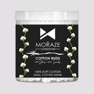 MORAZE Premium Paper Stick Cotton Earbuds, 100% Pure & Soft Cotton, 100 Stem (200 Swab)
