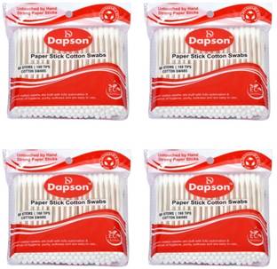 DAPSON Cotton Buds, 80 Stems, 160 Tips, Strong Non-Breaking Paper Sticks
