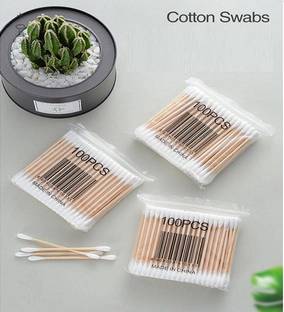 magslore Wooden Ear Wax Cleaning Buds Multipurpose Cotton Swabs for Personal Care 3 Pkt