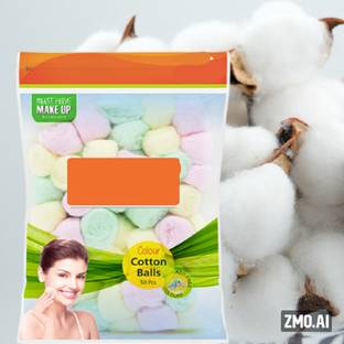 Trutip 50pc Multicolor Cotton balls 100% Pure Cotton. Removing Makeup (Pack of 3)l2