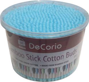 DC DECORIO 500pcs/Box Double Head Cotton Swabs Nose Ears Cleaning Health Care BLUE