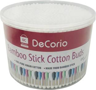 DC DECORIO Double Head Cotton Ear Buds / 100% Pure Soft Cotton Swabs for Nose Ears Cleaning