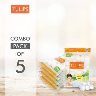 Tulips White Cotton Ball 50 pcs in a Ziplock Bag For Face Cleaning & Nail Paint Remover