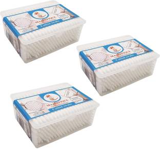 MAJESTIQUE Premium 2 shape Paper Sticks Cotton Swabs Ear Cleaning 200 units (Pack of 3)