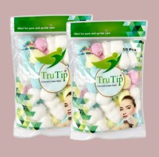 Trutip 50 Premium & Soft Cotton Color Balls in a Zip-lock bag (Pack of 2)s12