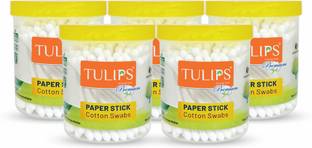 Tulips Premium Paper Stick Cotton Ear Buds (Pack of 5)