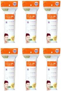 Tulips Cotton Pads 50 in Each (Pack of 6)