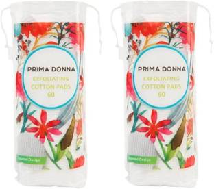 Prima Donna Patented Cotton Exfoliating Pads for Face Cleansing (Pack of 2)