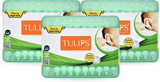 Tulips Safety Cotton Ear Buds,(with Ear Drum Protection) white paper stick