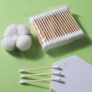 cezliar Wooden Stick Cleaning Cotton Ear Buds Swabs for Safety 100 Sticks ( pack of 3)
