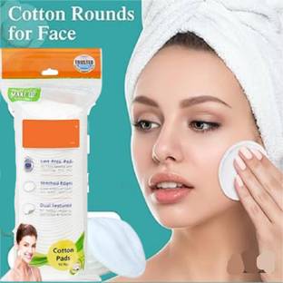 Trutip Cotton Pads for Face/Eyes, Makeup Remover Wipes (50 Rounds/Pouch) (Pack of 2)