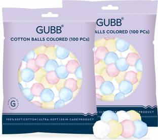 GUBB Colored Cotton Balls, Natural, Hypoallergenic, Absorbent ,Soft & Gentle