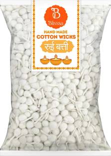 Blisssa Phool Batti Round Cotton Wicks Handmade GOL Batti for Pooja Aarti Navratri Cotton Wick