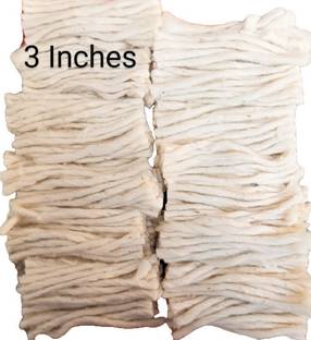 AYM Creatives Mahadeva Long Cotton Wicks/Lambi Batti for Puja - Off White - 3 Inch - 500 Pcs Cotton Wick