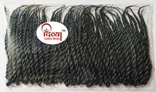 Divya Twisted Cotton Wicks | Pure Cotton Handmade Long Batti | Size 8 CM | Color Black Cotton Wick