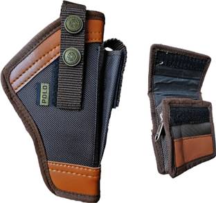 Kumar's Trend Nylon 9 mm Revolver Pistol Racquet Brown Carry Case Pouch, Pistol/Gun Cover Free Size