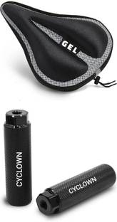 CYCLOWN 2 PCS AXLE FOOT REST WITH SPORTY CUSHION TYPE CYCLE SADDLE GEL COVER Bicycle Seat Cover Free Size